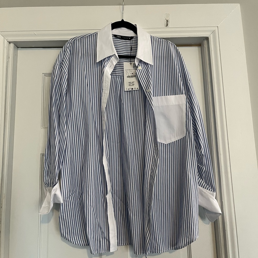 Zara Striped Button Down Shirt